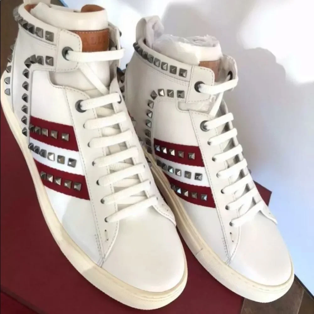 Bally Men's‎ White Leather Sneaker Hightop Shoe US9